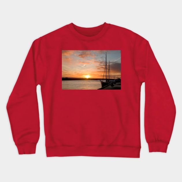 Sunrise on the River Blyth Crewneck Sweatshirt by Violaman